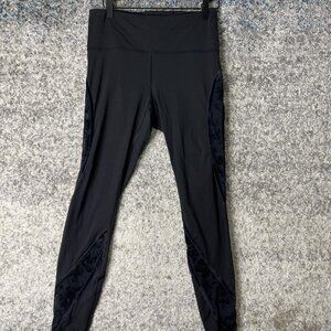 Lululemon Leggings Womens 8 Black Velvet High Rise Full Length Yoga Athletic Gym